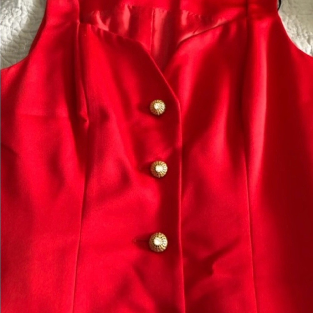 Elegant Red Buttoned Top